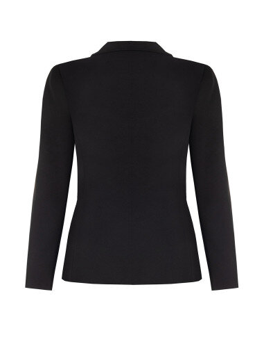 Curvy Scuba Crepe Blazer Jacket with Chain Detail on the Sides Rinascimento Curvy - Black