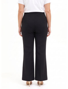 Pantaloni Curvy Palazzo In Scuba Crepe Con Dettaglio Catena In Vita Rinascimento Curvy - Nero 2
