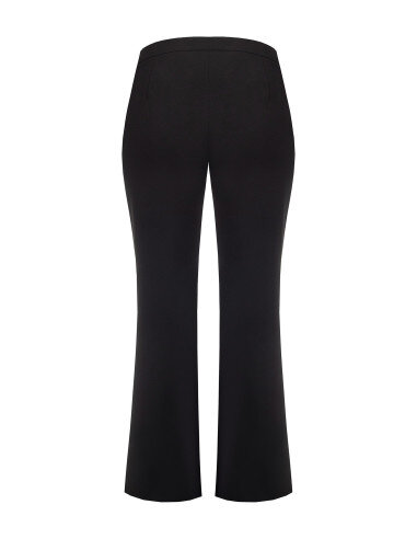 Pantaloni Curvy Palazzo In Scuba Crepe Con Dettaglio Catena In Vita Rinascimento Curvy - Nero