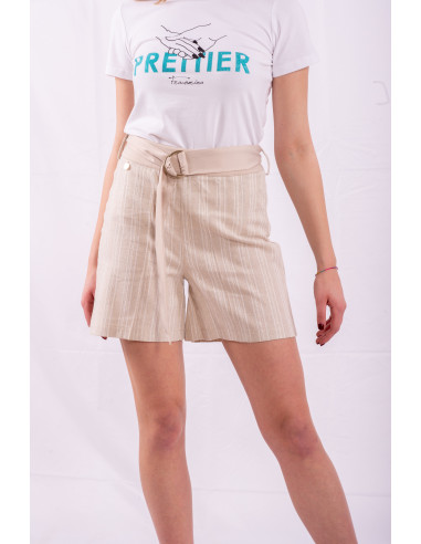 Very Short Shorts With Rows Fracomina