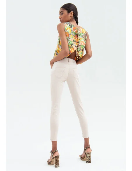 Jeans Slim Effetto Push Up In Gabardine Fracomina