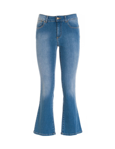 Bella Flare Cropped Jeans In Sophisticated Stretch Denim Fracomina