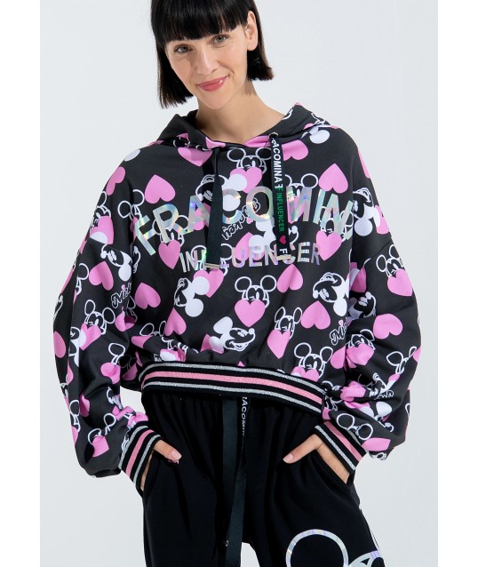Over Sweatshirt With Mickey Mouse Print Fracomina