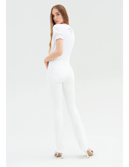 Pantalone Slim Bootcut Effetto Push Up In Gabardine Fracomina