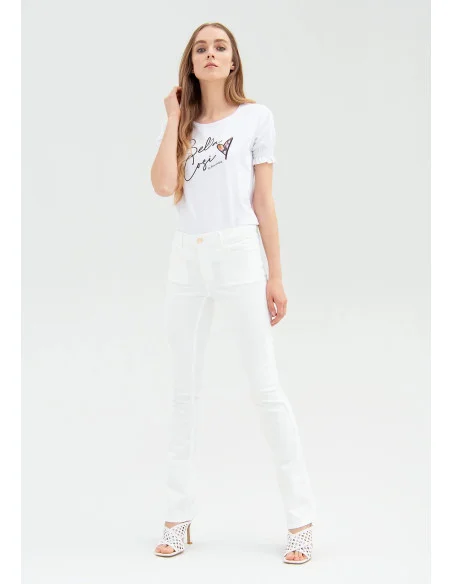 Pantalon Slim Bootcut Effet Push Up En Gabardine Fracomina
