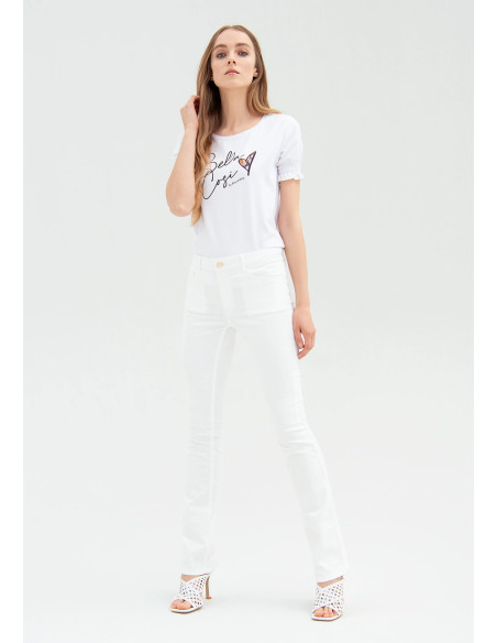 Slim Bootcut Trousers Push Up Effect In Gabardine Fracomina