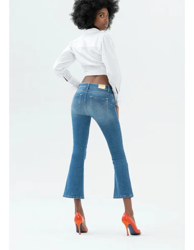 Jeans Bella Flare Cropped In Sofisticato Denim Stretch Fracomina
