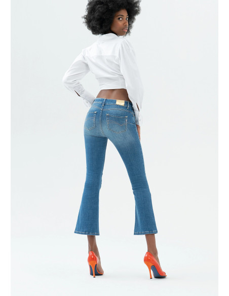 Jean Bella Flare Cropped En Denim Stretch Sophistiqué Fracomina