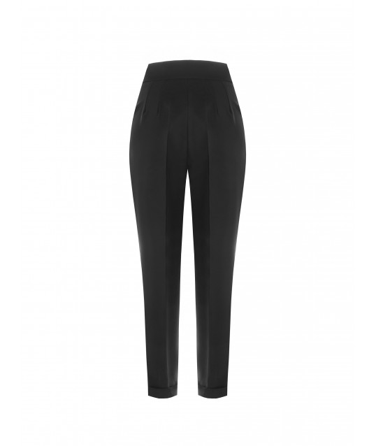 High Waisted Trousers in Technical Fabric Rinascimento