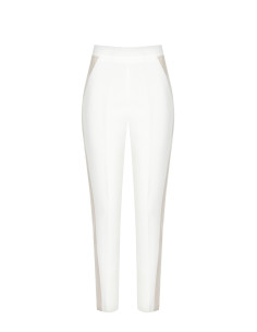 Straight pants with contrasting band Rinascimento