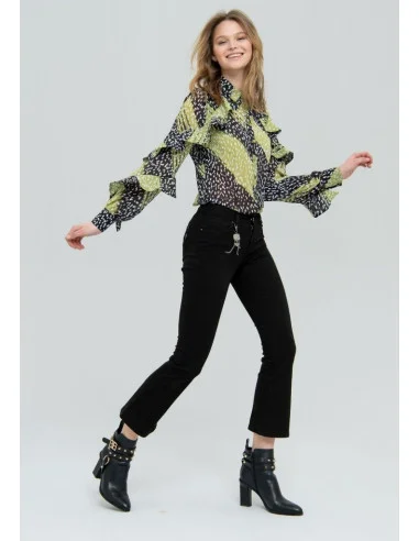 Denim Cropped Flare Fracomina