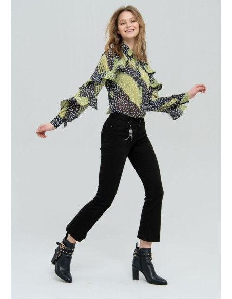 Denim Cropped Flare Fracomina