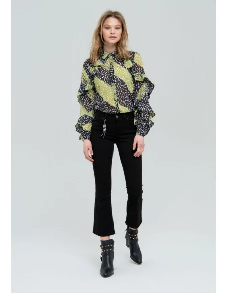 Denim Cropped Flare Fracomina