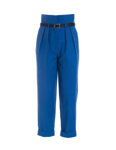Fracomina Regular High Waisted Trousers in Technical Fabric