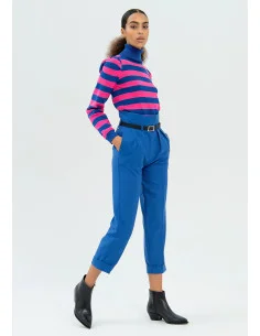Pantalone Regular A Vita Alta In Tessuto Tecnico Fracomina