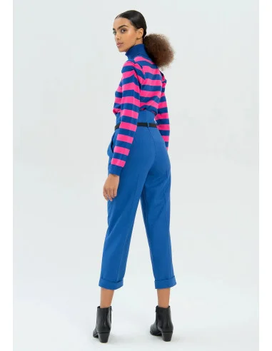 Fracomina Regular High Waisted Trousers in Technical Fabric