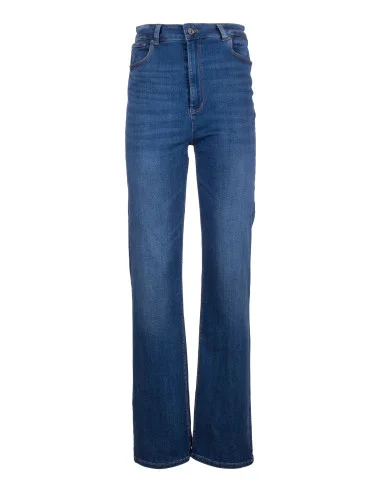 Jeans Regular Effetto Push Up In Denim Con Lavaggio Medio Fracomina