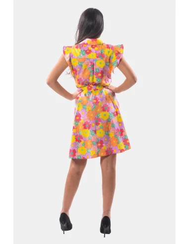 Fracomina - Mini robe chemisier à fleurs fantaisie