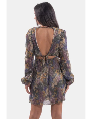 Robe en fil laminé floral Lokita