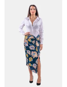 Gonna Longuette Con Spacco E Stampa Floreale Guess 2