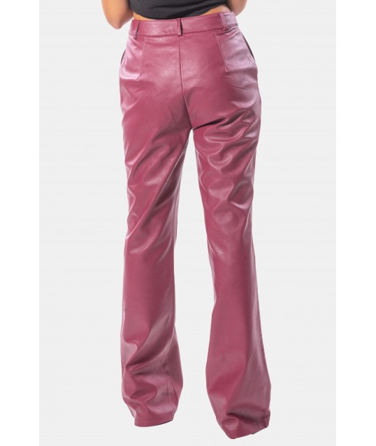 Pantalone Bootcut In Eco Pelle Fracomina