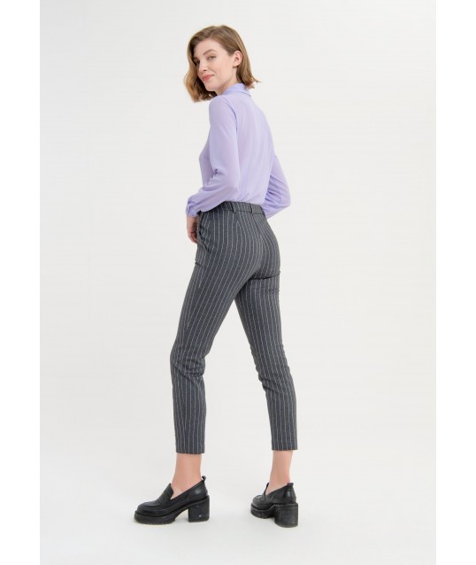 Fracomina Pinstripe Fabric Slim Trousers