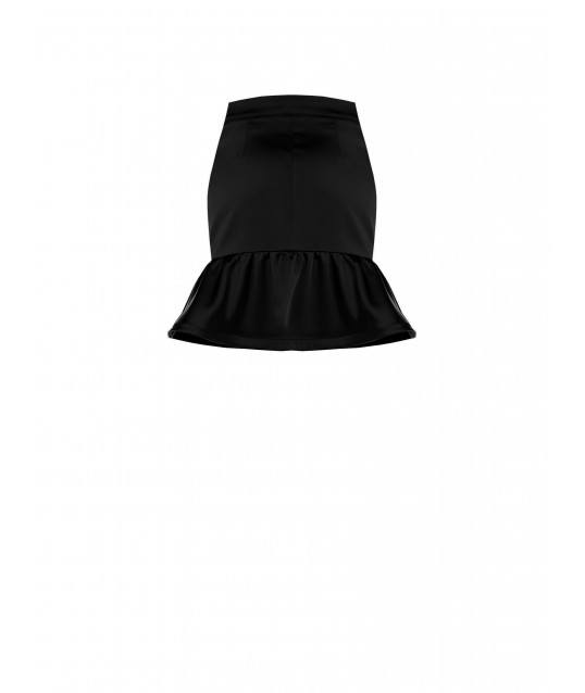Satin Miniskirt With Peplum Bottom Rinascimento