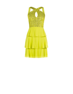 Short Sequined Flounced Dress Rinascimento