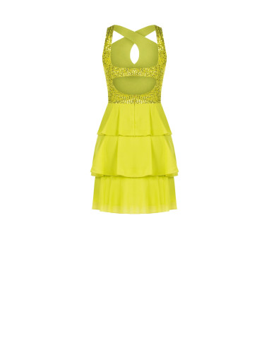 Short Sequined Flounced Dress Rinascimento
