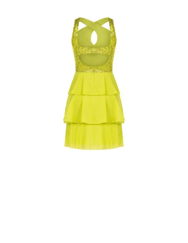 Short Sequined Flounced Dress Rinascimento