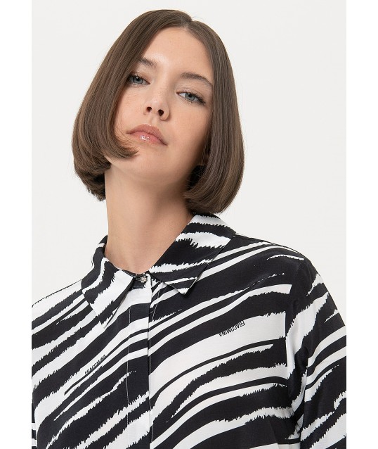 Fracomina Zebra Patterned Regular Shirt