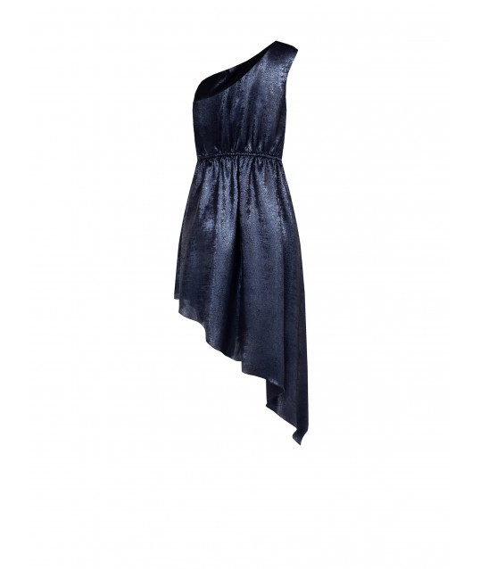 Asymmetrical Dress In Laminated Fabric Rinascimento