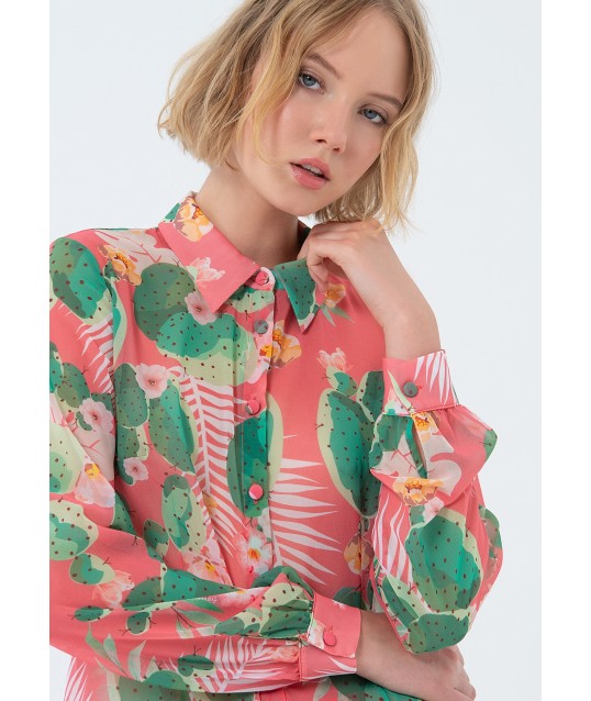 Fracomina Floral Patterned Regular Shirt