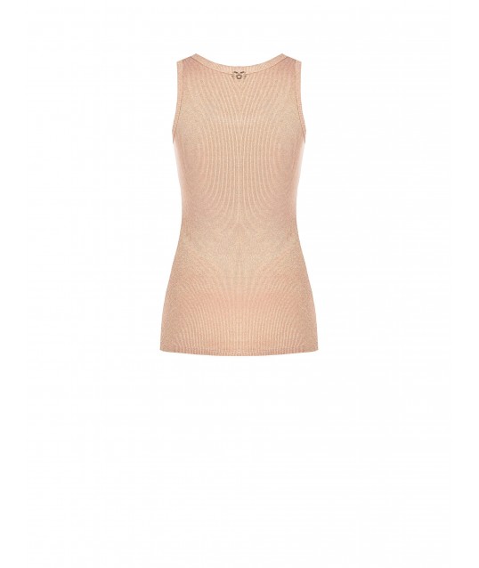 Ribbed Fitted Tank Top With Lurex Rinascimento