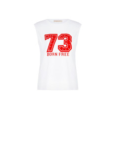 T-Shirt Con Maxi Stampa E Borchie Rinascimento