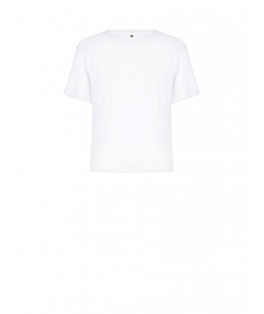 Cotton T-Shirt With Metallic Print Rinascimento