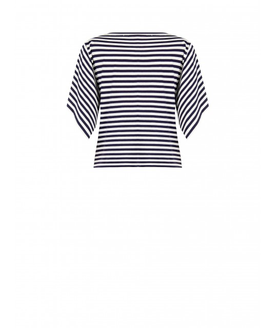 T-Shirt With Print And Stripes Rinascimento