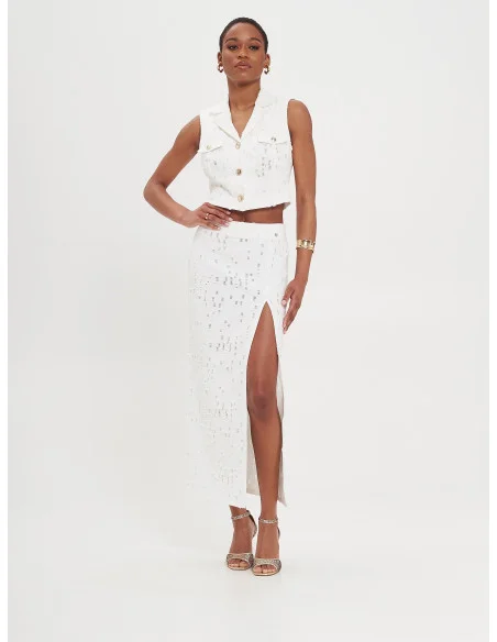 Rinascimento Denim Maxi Skirt