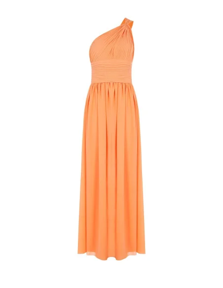 One-Shoulder Dress Solid Color Rinascimento