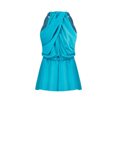 Top en géorgette avec broche fleurie Rinascimento