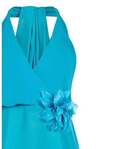 Top en géorgette avec broche fleurie Rinascimento