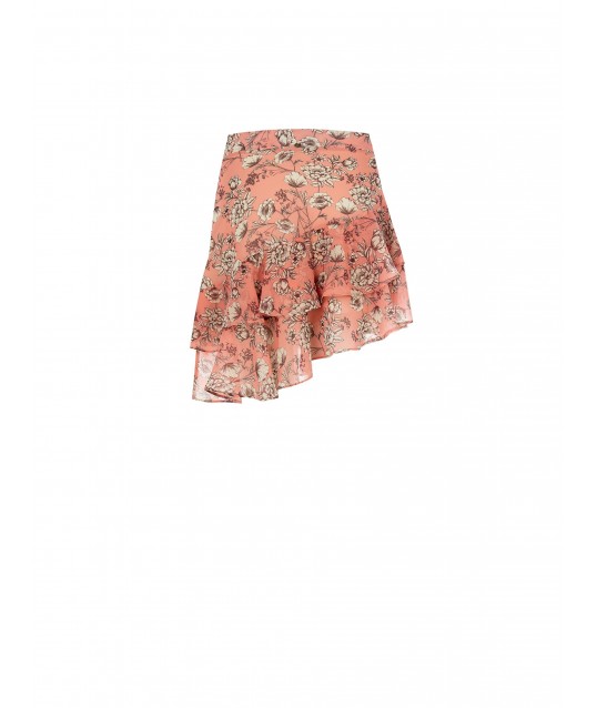 Asymmetrical Floral Skirt Rinascimento