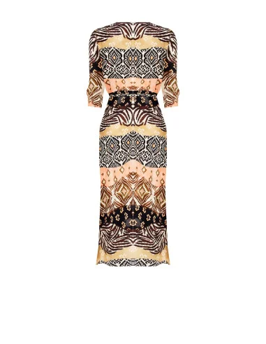 Robe longue avec corsage froncé et fermeture éclair au dos Rinascimento