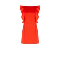 Robe courte trapèze en tissu parachute avec volants Rinascimento