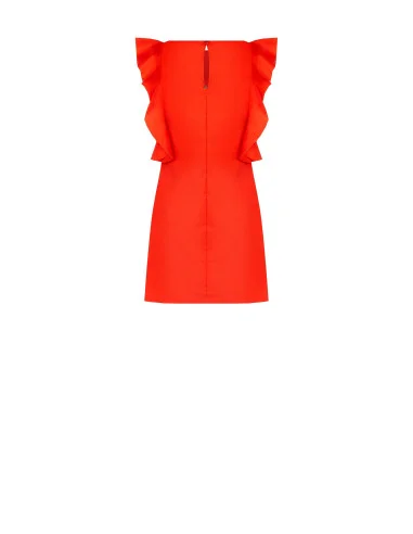 Robe courte trapèze en tissu parachute avec volants Rinascimento