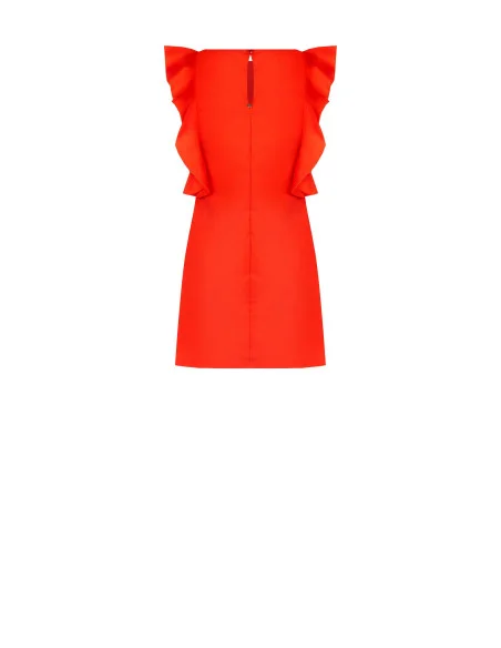 Robe courte trapèze en tissu parachute avec volants Rinascimento