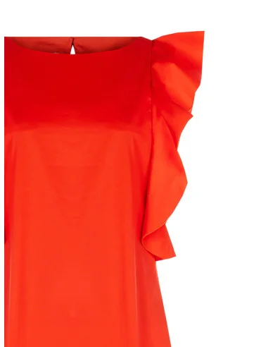 Robe courte trapèze en tissu parachute avec volants Rinascimento