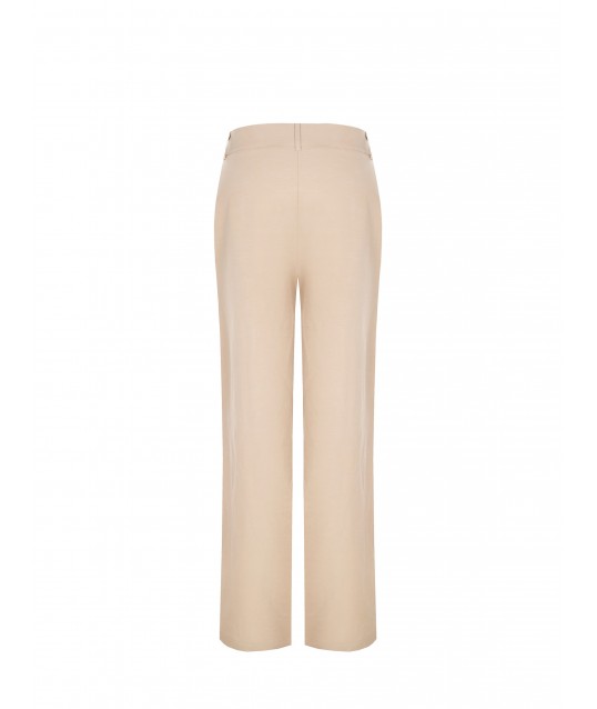 Mixed Linen Palace Trousers With Pockets Rinascimento