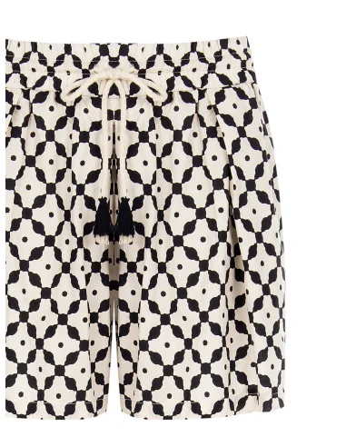 Pantalon court large en coton avec pompons Rinascimento