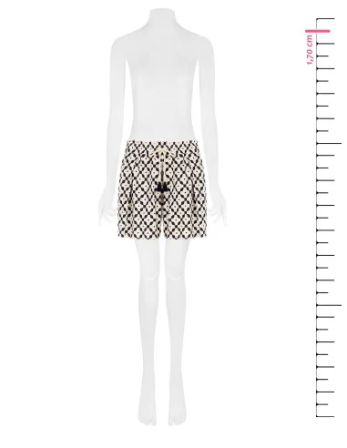 Pantalon court large en coton avec pompons Rinascimento
